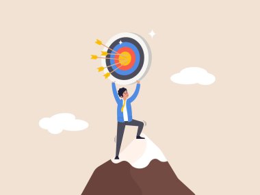 Hassasiyet ya da doğruluk kavramı. Hedefe ulaşmak için yüksek hedef, hedef ya da amaç, beceri ya da arzu hedefleyen başarılı iş adamı hedefini ok darbesiyle tutturdu