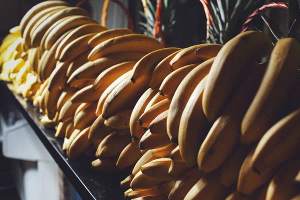 View Display Ripe Bananas Seen Local Fruit Juice Restaurant — Stock Photo, Image