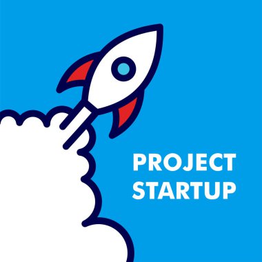 Düz stil bir roket gemisi. Uzay roketi fırlatıldı. Proje başlatma ve geliştirme süreci. yenilik ürünü