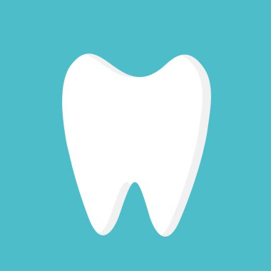 düz gölge ile sağlıklı temiz beyaz diş.