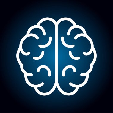 İnsan beyni ikonu. Düz dizayn. vektör illüstrasyonu.