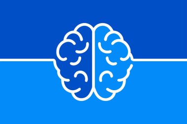 mavi arkaplanda beyin simgesi