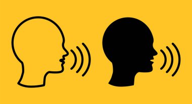 konuşma simgesi ses kontrol simgesi vektör illüstrasyonu