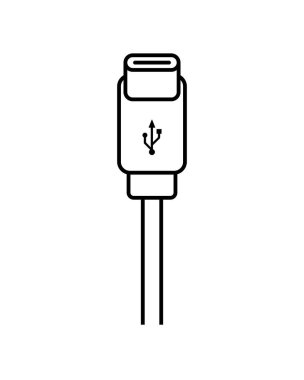 USB-C simgesi, simge vektör illüstrasyonu