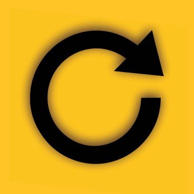 daire ok simgesi, sarı etiket, simge vektörünü tekrarla