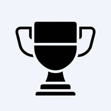 Şampiyonlar Kupası düz siyah çizgi ikonu. Birincilik ödülü