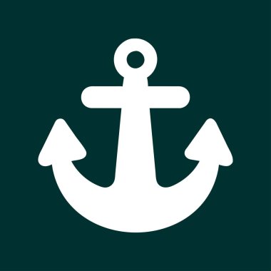 Vektör çapası düz biçim tasarım simgesi işaret gösterimi