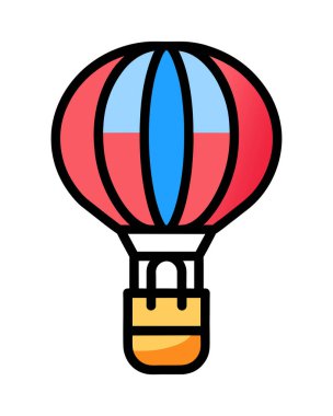 Beyaz üzerinde izole edilmiş vektör uçan balon simgesi 