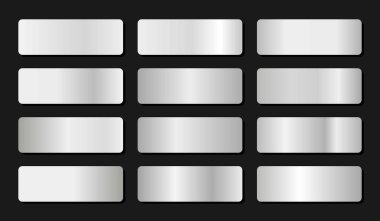 Gümüş sancaklar. Vektör çizimi. Siyah arkaplanda izole.