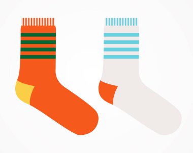 Geometrik Tasarımlı Renkli Çoraplar Beyaz Arkaplanda İzole Edildi