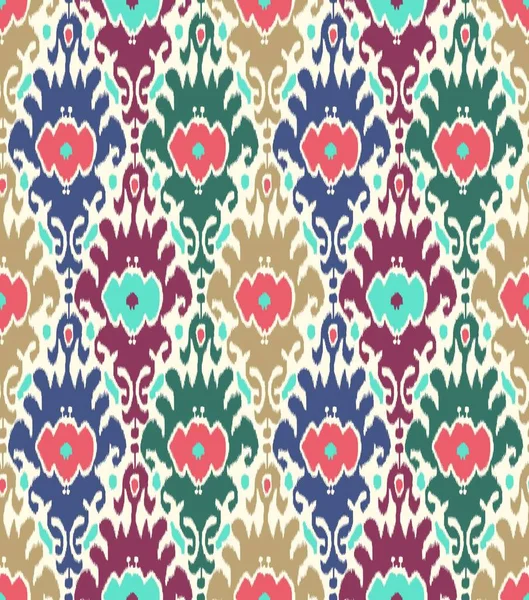 オリエンタルパターン 絹のパターン 綿のパターン アドレス イカット — ストックベクタ