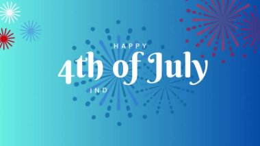 4 Temmuz kutlu olsun - ABD Bağımsızlık Günü 4 Temmuz metin animasyonu 4k video, Bayram animasyonu