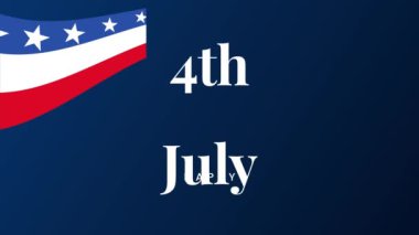4 Temmuz kutlu olsun - ABD Bağımsızlık Günü 4 Temmuz metin animasyonu 4k video, Bayram animasyonu