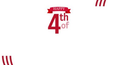 4 Temmuz kutlu olsun - ABD Bağımsızlık Günü 4 Temmuz metin animasyonu 4k video, Bayram animasyonu