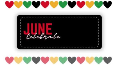 Haziran 'ın 19' unda Özgürlük Günü veya Özgürlük Günü. Düz tatil metin animasyonu Hareketli grafikler 4k görüntü