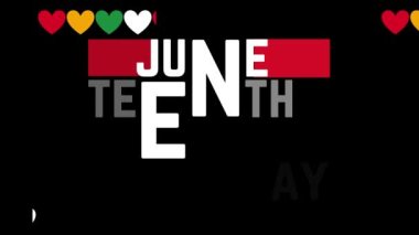 Haziran Özgürlük Günü 'nde. 19 Haziran. Düz tatil metin animasyonu Hareketli grafikler 4k görüntü