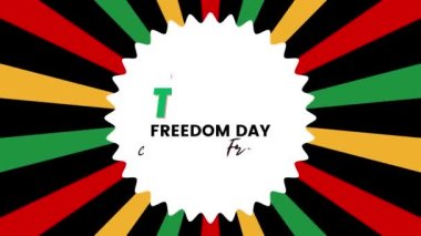 Haziran Özgürlük Günü 'nde. 19 Haziran. Düz tatil metin animasyonu Hareketli grafikler 4k görüntü