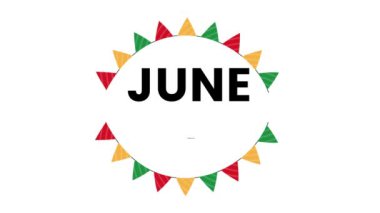 Haziran Özgürlük Günü 'nde. 19 Haziran. Düz tatil metin animasyonu Hareketli grafikler 4k görüntü