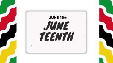 Haziran Özgürlük Günü 'nde. 19 Haziran. Düz tatil metin animasyonu Hareketli grafikler 4k görüntü