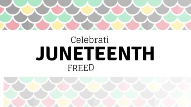 Haziran Özgürlük Günü 'nde. 19 Haziran. Düz tatil metin animasyonu Hareketli grafikler 4k görüntü