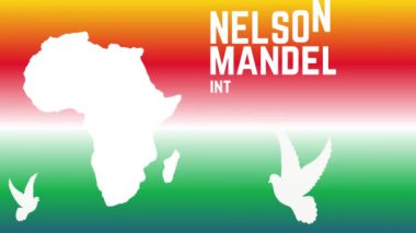Nelson Mandela Uluslararası Gün 18 Temmuz Renkli arkaplan metin animasyon 4k video