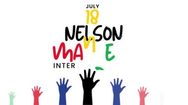 Nelson Mandela Uluslararası Gün 18 Temmuz Renkli arkaplan metin animasyon 4k video