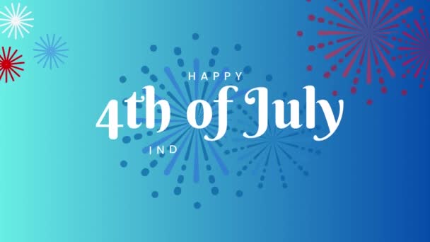 Glad Juli Usa Självständighetsdagen Juli Text Animation Film Semester Animation — Stockvideo