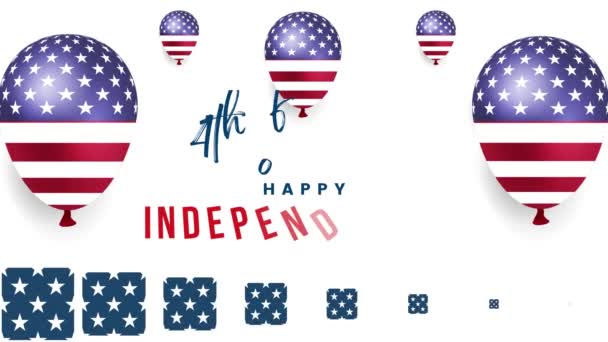 Feliz Julio Día Independencia Julio Animación Texto Metraje Video Animación — Vídeo de stock