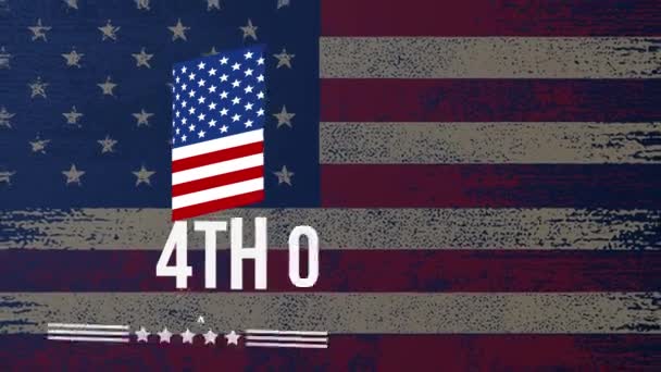 Buon Luglio Usa Independence Day Luglio Testo Animazione Filmati Vacanze — Video Stock