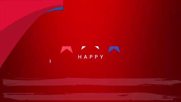 Happy 4Th July Usa Independence Day Ιουλίου Κείμενο Animation Πλάνα — Αρχείο Βίντεο