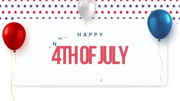 Glad Juli Usa Självständighetsdagen Juli Text Animation Film Semester Animation — Stockvideo