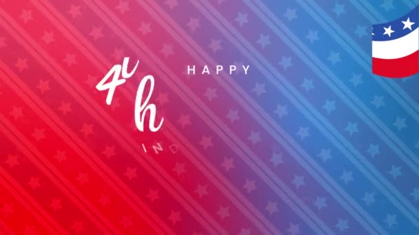 Szczęśliwego Lipca Usa Dzień Niepodległości Lipca Animacja Tekstowa Materiał Filmowy — Wideo stockowe