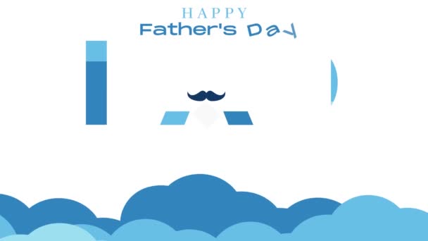 Щасливий День Батька Текстова Анімація Кадри День Батька Типографія Фон — стокове відео