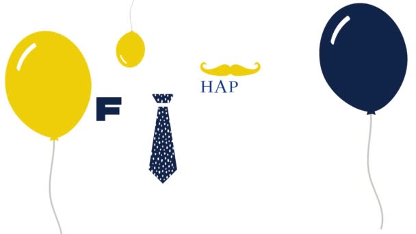 Glad Fars Dag Text Animation Film Fars Dag Typografi Bakgrund — Stockvideo