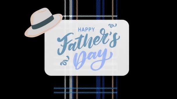 Happy Father Day Text Animation Πλάνα Father Day Typography Background — Αρχείο Βίντεο