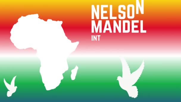 Νέλσον Μαντέλα Διεθνής Ημέρα Ιουλίου Πολύχρωμο Κείμενο Animation Πλάνα — Αρχείο Βίντεο