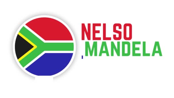 Nelson Mandela Uluslararası Gün Temmuz Renkli Arkaplan Metin Animasyon Video — Stok video