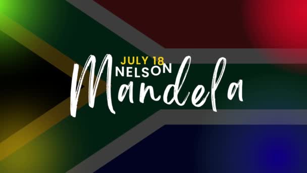 Nelson Mandela Día Internacional Julio Con Colorido Fondo Animación Texto — Vídeos de Stock