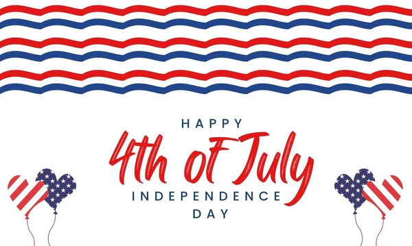 Juli Happy Independence Day Feiertag Banner Vorlage Mit Feuerwerk Und — Stockfoto