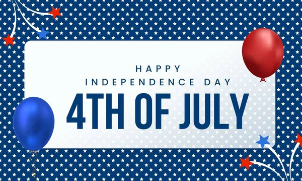 Juli Happy Independence Day Banner Sjabloon Met Vuurwerk Usa Vlag — Stockfoto