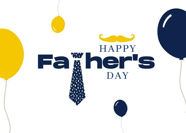 Днем Батька Банер Типографії День Батька Фон Вусами Краваткою — стокове фото