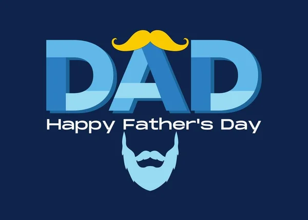Szczęśliwego Dnia Ojca Typografia Baner Dzień Ojca Tło Wąsami Łuk — Zdjęcie stockowe