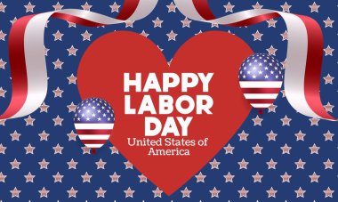 İşçi Bayramı afiş şablonunuz kutlu olsun. ABD İşçi Bayramı kutlamaları ve Amerikan bayrağı geçmişi.