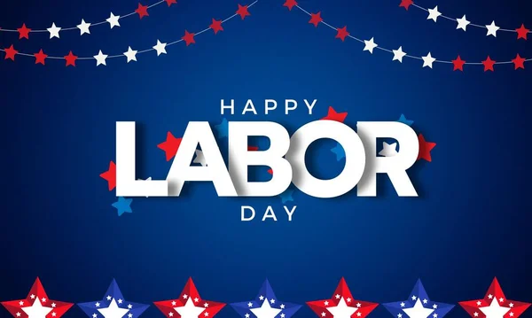 Šablona Plakátu Happy Labor Day Usa Slavnost Dne Práce Americkou — Stock fotografie