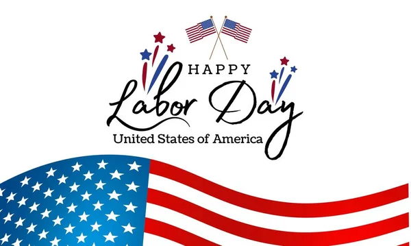 Šablona Plakátu Happy Labor Day Usa Slavnost Dne Práce Americkou — Stock fotografie