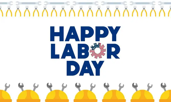 Plakátová Šablona Happy Labor Day Usa Oslava Dne Práce Pozadím — Stock fotografie