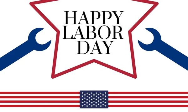 Plakátová Šablona Happy Labor Day Usa Oslava Dne Práce Pozadím — Stock fotografie
