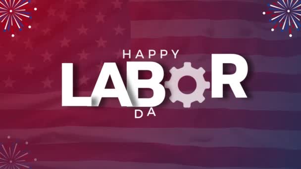 Video Van Dag Van Arbeid Usa Labor Day Tekst Animatie — Stockvideo