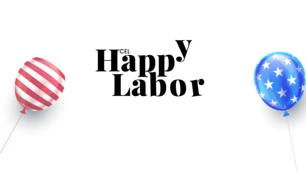 Happy Labor Day Video Usa Labor Day Animace Záběry — Stock video
