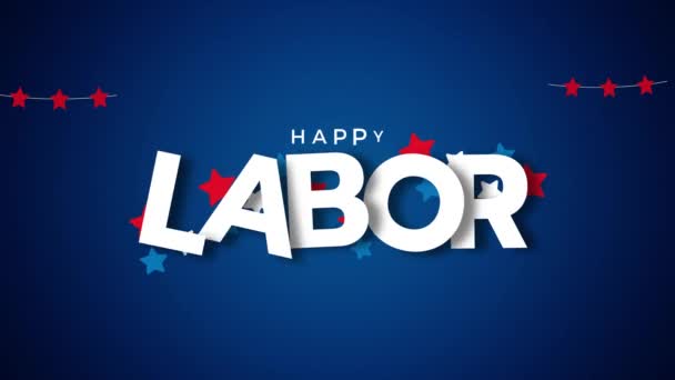 Happy Labor Day Vídeo Eua Dia Trabalho Animação Texto Imagens — Vídeo de Stock
